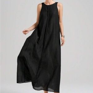 Elegant Black Sleeveless Maxi Dress Small